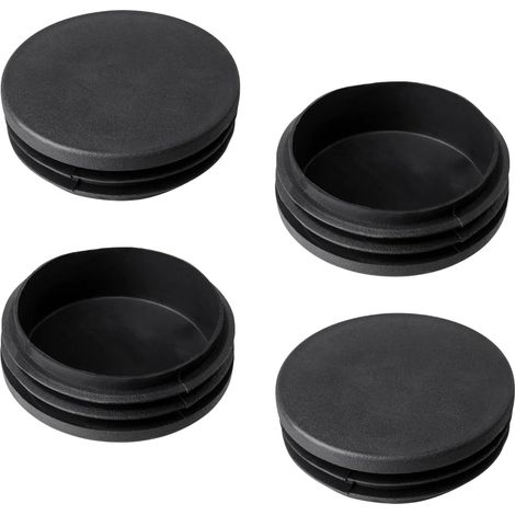 Runde Lamellen-Endkappen – 4er-Pack – Schwarzer Kunststoff, Ø 30 mm – Schutz für Böden und Metallrohre – Für Stühle, Tische und Sofas – Durchmesser 30 mm (1/5)