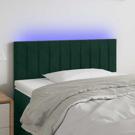 Tête de lit à LED - Design industriel - Pour Lit adulte - Vert foncé 100x5x78/88 cm Velours Chic-378843 (1/5)