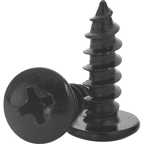 20 Pièces M3.5x14mm Vis Autotaraudeuses pour Bois en Acier Carbone – Tête à Bride Ronde Champignon, Vis de Perçage Noires (1/5)