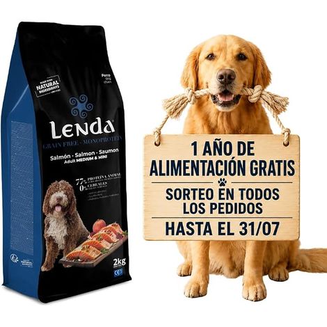 Grain Free Saumon 2 kg - Aliment monoprotéique hypoallergénique pour Chiens sans céréales - Aliment sans Grains pour Digestion Sensible - avec probiotiques et chondroprotecteurs pour (1/5)