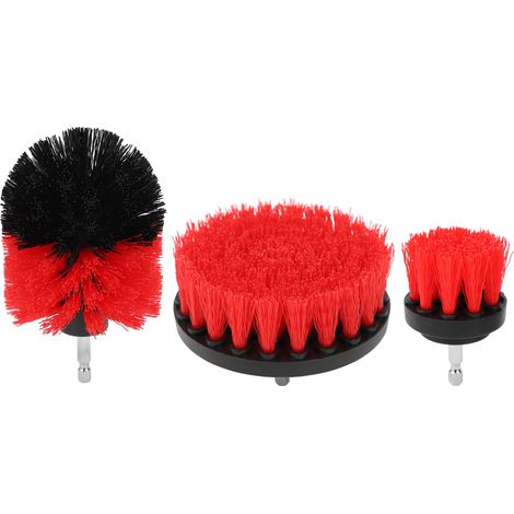 Kit de Brosses de Nettoyage pour Perceuse, Accessoire Polyvalent Industriel Rouge (1/5)