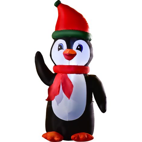 Pingouin gonflable 155 cm 3 lumières. Noël gonflable jardin/cour/intérieur. (1/5)