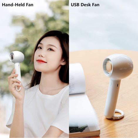 Mini Ventilateur Portable Turbo – Sans Lames USB Rechargeable Silencieux – Appareil Bureau ,École – Blanc (1/4)