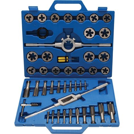 Bgs Technic – Coffret tarauds en pouces 1/4 à 1 pouce – Pas UNC et UNF – Pour métal et bois dur – Utilisation professionnelle (1/2)