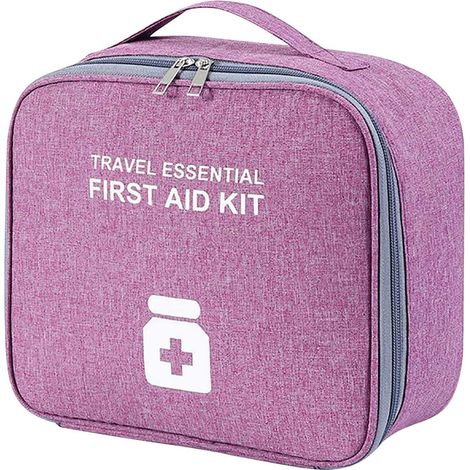 Kit De Premiers Secours - Tissu Oxford Résistant - Fermeture Éclair Intégrale - Compartiments Organisés - Pour Camping, Voiture, Maison, Extérieur - 1 Pièce (1/5)
