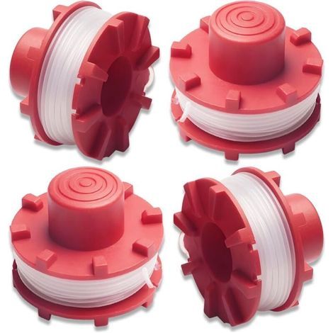 Lot de 4 bobines de fil nylon pour débroussailleuse – 8 m par bobine, diamètre 2 mm, compatible avec modèles sans fil 36 V et 30 V (1/5)