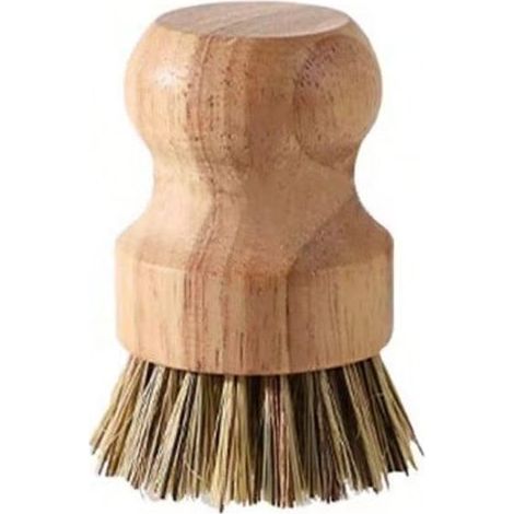 Brosse Vaisselle et Légumes en Bois Format Boule pour Une Prise Facilitée dans la Paume de la Main( mélangés brun coco) (1/2)