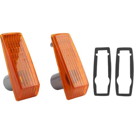 Lot de 2 caches de clignotants jaunes pour ailes de voiture Mercedes-Benz W124 R129 W140 W202 W201 (1/5)