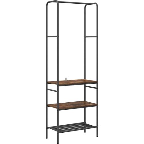 Portant à vêtements avec étagères Chêne fumé 60 x 30 x 171 cm CFW690801 (1/5)