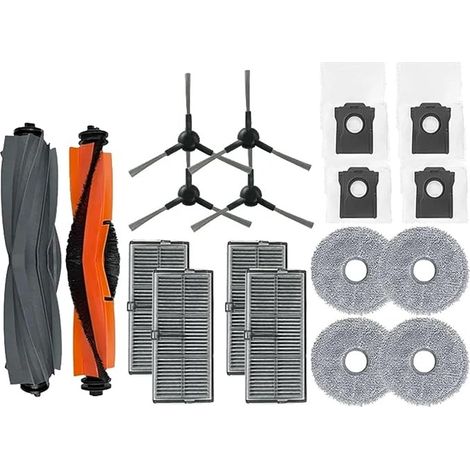 Ersatzteile für den Staubsauger Mova E30 Ultra/Find E30 Ultra: Dreifach-Hauptbürste, Seitenbürste, HEPA-Filter, Wischmopp, Staubbeutel (18-teiliges Set). (1/4)