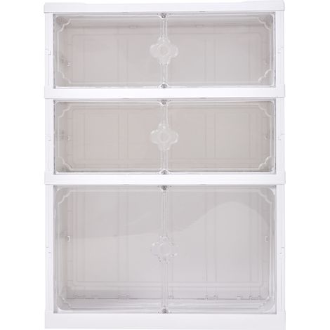 Three-tier Foldable Transparent Storage Rack 50cm(W) ​​x 36cm(D) x 68cm(H) (1/5)
