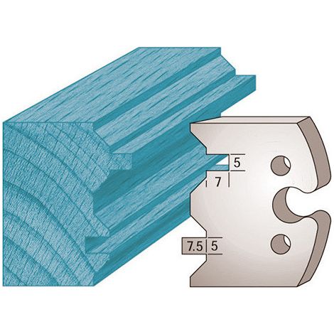 Diamwood Jeu de 2 fers profilés Ht. 50 x 5,5 mm Spécial Volet / Lambris M239 - Utilisation avec Toupie - Acier SP de Haute Qualité - Entraxe 24 mm - Compatible CMT, LEMAN, KITY (1/2)