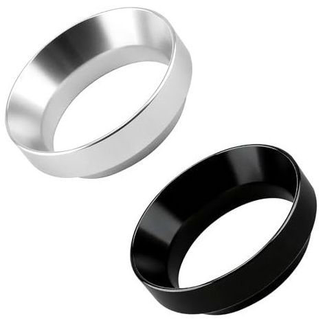 Stück 51-mm-Espresso-Dosierring-Trichter, für Kaffeefilterhalter, magnetisch, spritzwassergeschützt, Kaffeemaschinenzubehör 51 mm, Schwarz & Silber - (1/5)