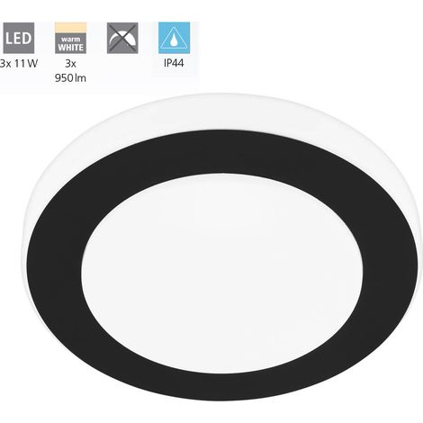 Eglo Carpi Lampada da soffitto LED 30cm rotonda, 3000K bianco caldo, Acciaio, Nero (33682) (1/4)