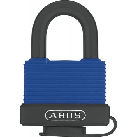 Cadenas à clé - corps gainé bleu - étanche - anse inox - 50 mm - 70IB/45 6401 - ABUS (1/5)