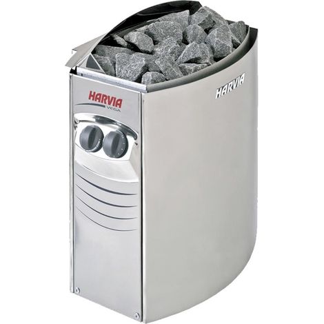 Estufa eléctrica compacta Harvia Vega 4,5 kW - Sauna entre 3 - 6 m3 - Mandos sencillos/ ergonómicos/ montaje en pared  - BC45