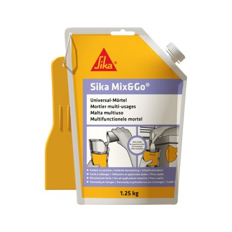 Mortero de reparación listo para mezclar - SIKA Mix & Go - Gris - 1,25kg