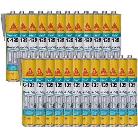 Lot de 24 mastic-colle à prise rapide SIKA Sikaflex G 139 - Gris béton - 300ml