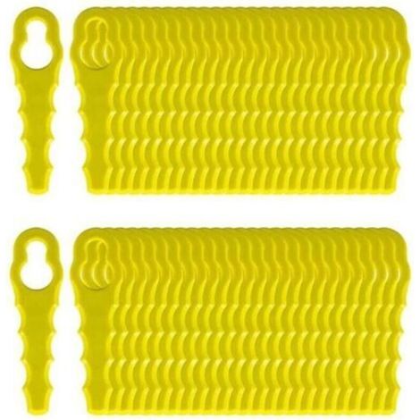 50 pièces Lames de Rechange For Ryobi Coupe Bordure, Têtes Double Lames Dentelées RAC155 RAC157 RAC158 (1/5)