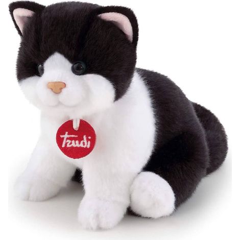 Peluche Trudi Gatto Brad bianco e nero S