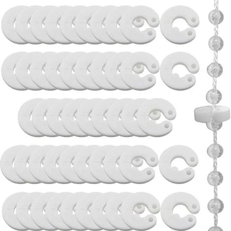 Venetian blind fixing clips, roller blind pull beads, curtain accessories, beaded chains, and buckles (30 pieces) (1/5)