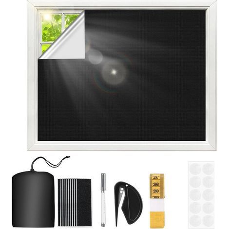 Verdunkelungsrollo mit Klettverschluss – 145 x 200 cm – Vollständige Verdunkelung – Sonnenschutz (1/5)