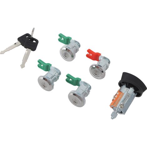Cylindre de serrure d'allumage 703369 pour Ford Econoline E-150 E-250 E-350, comprenant 4 cylindres de serrure de porte et 2 clés. (1/5)