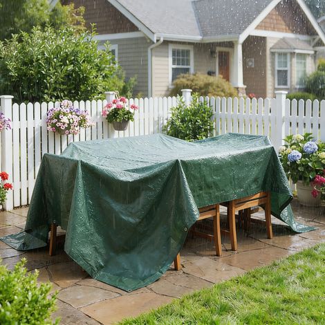 Bâche imperméable, 4 x 6 m, 90 g/m², bâche polyvalente, verte (1/5)