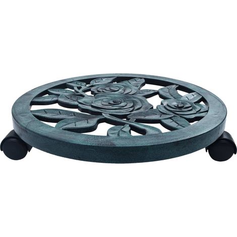 Carrelli Portavasi 6 pz Verdi 38 cm in Plastica vidaXL