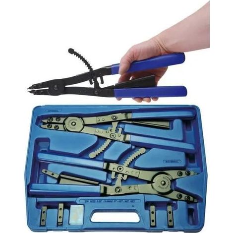 BGS Juego de alicates para anillos circlip profesional negro ergonómico