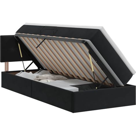 Maison Exclusive - Letto con Contenitore con testiera Nero 100 x 200 cm Velluto (1/5)