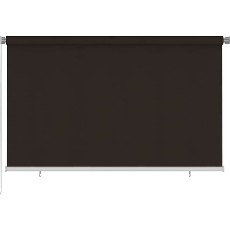 vidaXL Store roulant d'extérieur 245 (l) x 140 (H) cm marron HDPE