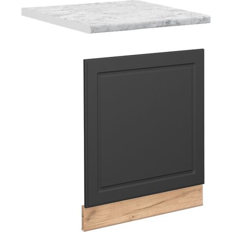 Panel frontal Fame-Line, Antracita-oro, 60 cm , ET Mármol, Vicco