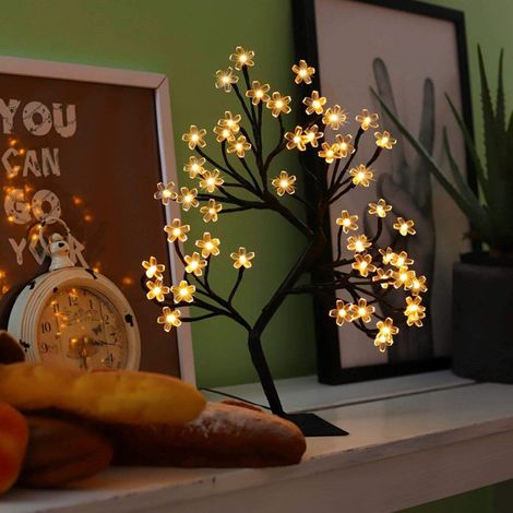 Lampe de simulation de cerisier en fer, interrupteur USB, veilleuse de noël, décoration de salle de vacances, Table (1/5)