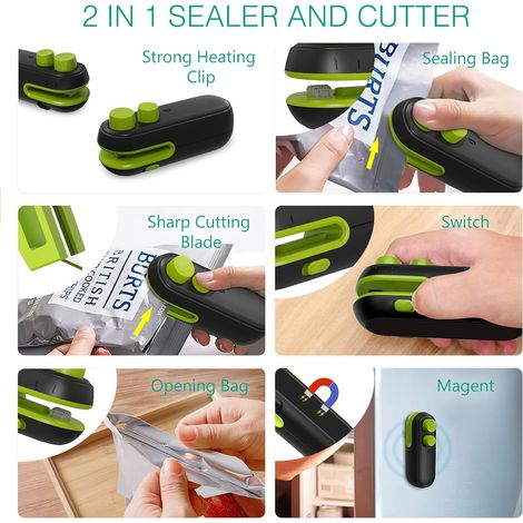 Mini soudeuse de sacs rechargeable 2 en 1 compact usage quotidien (1/4)