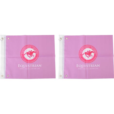 2 drapeaux d'entraînement équestre professionnels pour les sports de plein air, l'équitation et les courses, de couleur violette.