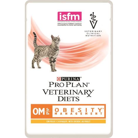 Purina Cat Pro Plan Veterinary Diets OM Obesity Pollo - Bustina 85 Gr - Cibo Umido Gatti