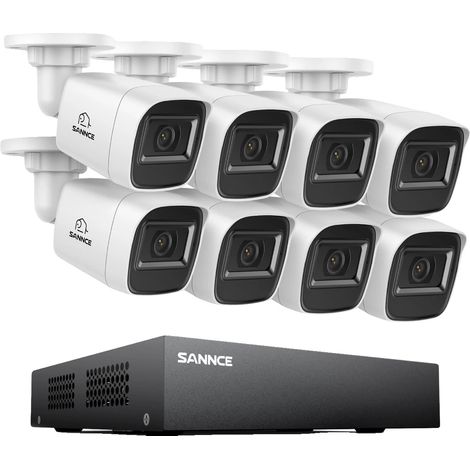 Système de Caméra de Sécurité, 1080p Full HD, Vision Nocturne jusqu'à 30 m, 8pcs cam, Aucun (1/2)