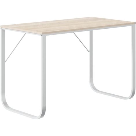 Maison Exclusive - Computertisch Weiß und Eiche-Optik 110x60x73 c (1/5)