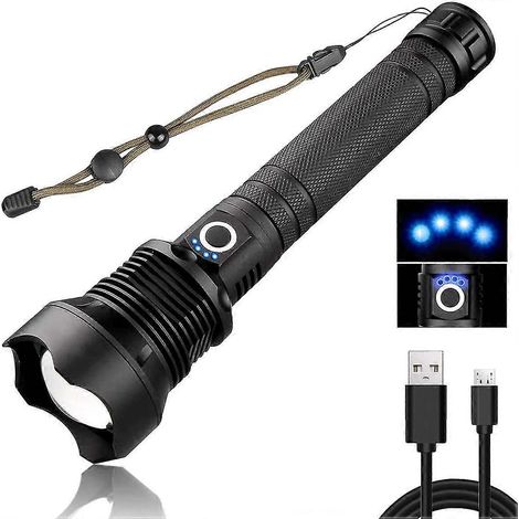 Lampe torche de camping étanche, ultra-lumineuse et portable, rechargeable, idéale pour les activités de plein air. (1/5)