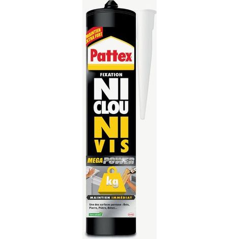 Pattex – Colle de fixation mastic acrylique 370 g – Multisupport intérieur – Prise progressive – Résistance 100 kg/cm² (1/2)