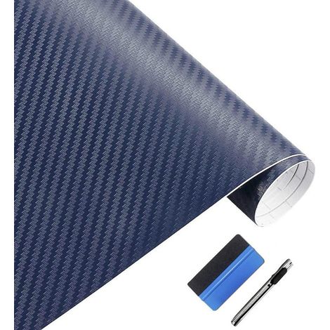 3D Carbonfolie Blau 50x152cm mit Werkzeug, blasenfrei, repositionierbar (1/5)