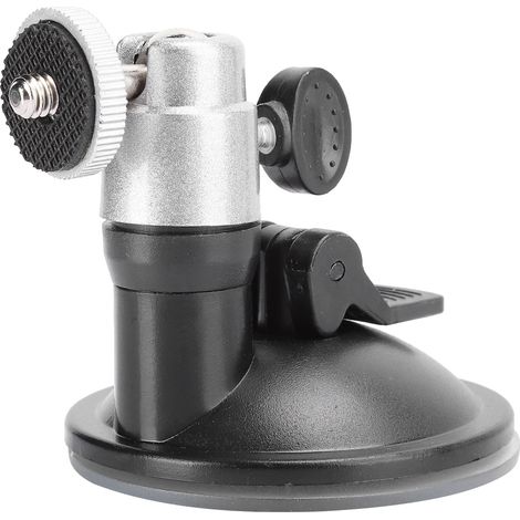 HD-004a Schwarz-Silber-Halterung, Fahrzeughalterung aus Aluminiumlegierung, starker Saugnapf, feste Befestigung (Silber) (1/5)