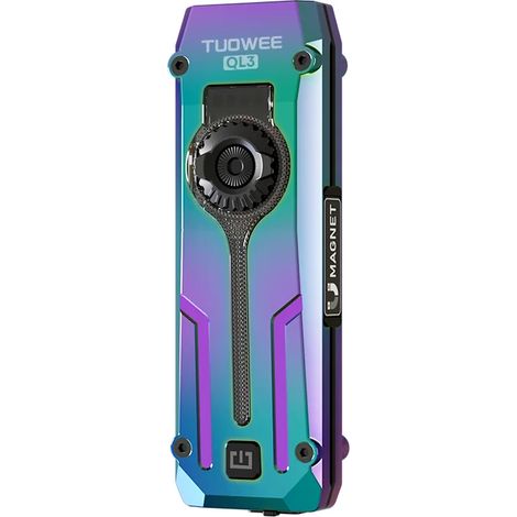 (Vert) Lampe torche professionnelle EDC rechargeable avec fonction de combinaison de lumière rouge, lumière RGB, lumière ultraviolette et LED. (1/5)