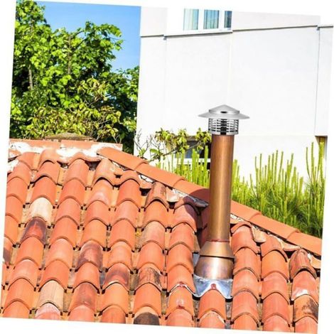 Capot de cheminée de toit fiable en acier inoxydable pour conduit d'évacuation d'air, capuchon de toit pour cheminée (75 mm) (1/4)