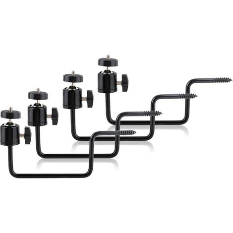 Lot de 4 supports de fixation réglables pour caméra d'extérieur avec vis de 6,35 mm pour caméras de chasse, support de caméra de chasse en fer robuste, compatible avec la faune sauvage (1/5)