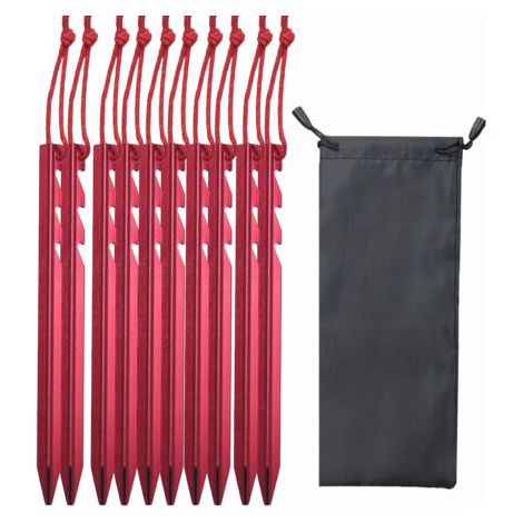 Sollbry Piquet de Tente,Piquets de Tente,12 Pièces Sardines de Fixation,Piquet Tente Aluminium,Sardine Tente 18cm,Sardines Camping pour Bâche de Camping Bâche de Plage (1/4)