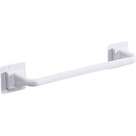 Porte-serviettes mural sans perforation pour cuisine et salle de bain, barres à serviettes, porte-couvercles, chiffons inclus, blanc, modèle court (1/5)