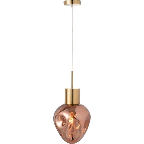 Lampe suspension cuivre design en verre et métal élégant - Cuivre doré élégant (1/5)