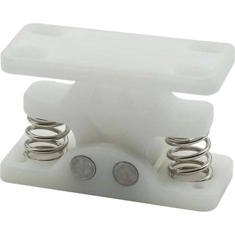 Loquet à double rouleau avec ressort, blanc, 1 ou 3 pièces (1/5)